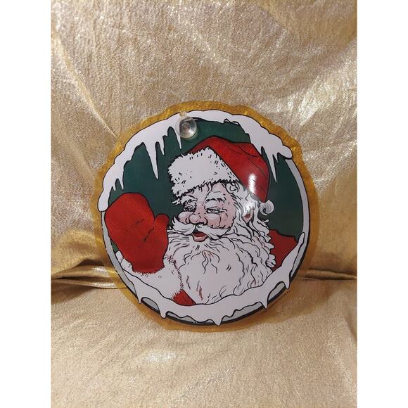 Vintage 1989 Prismatix Sun Catcher Plastic Santa Window Decor Christmas Holiday - Picture 1 of 4